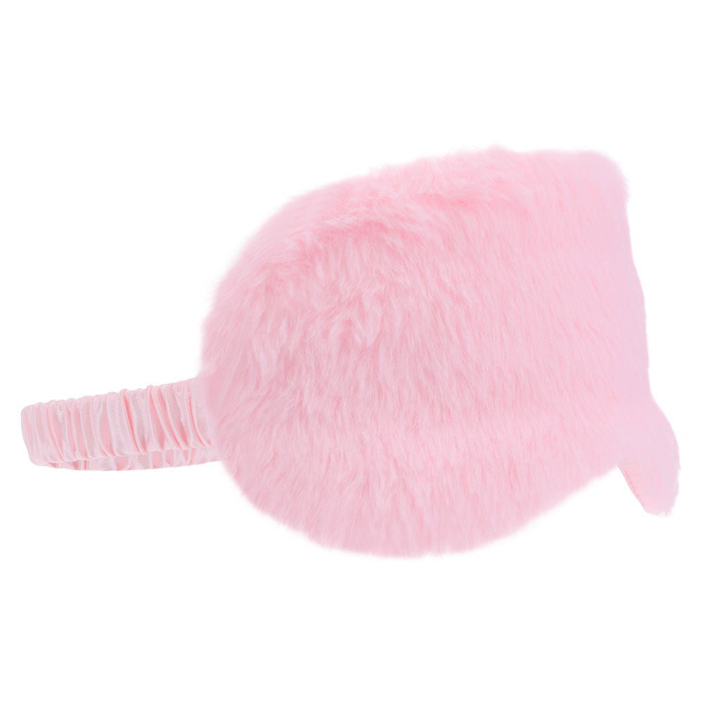 OUCH! Fluffy Mask - Powder Pink - Pink Fluffy Eye Mask - Silk and Sin