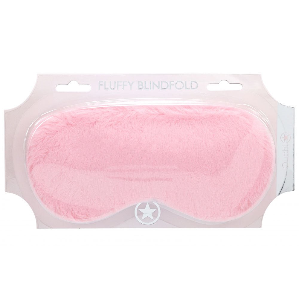 OUCH! Fluffy Mask - Powder Pink - Pink Fluffy Eye Mask - Silk and Sin