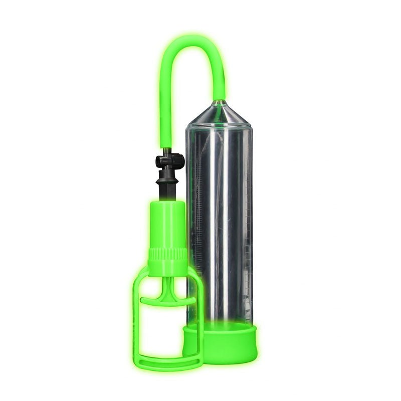 OUCH! Glow In The Dark Comfort Beginner Pump - Clear/Glow Penis Pump - silkandsin