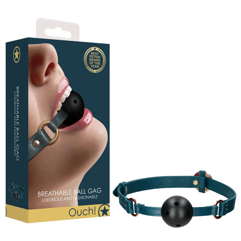 OUCH! Halo - Breathable Ball Gag - Green Mouth Restraint - silkandsin