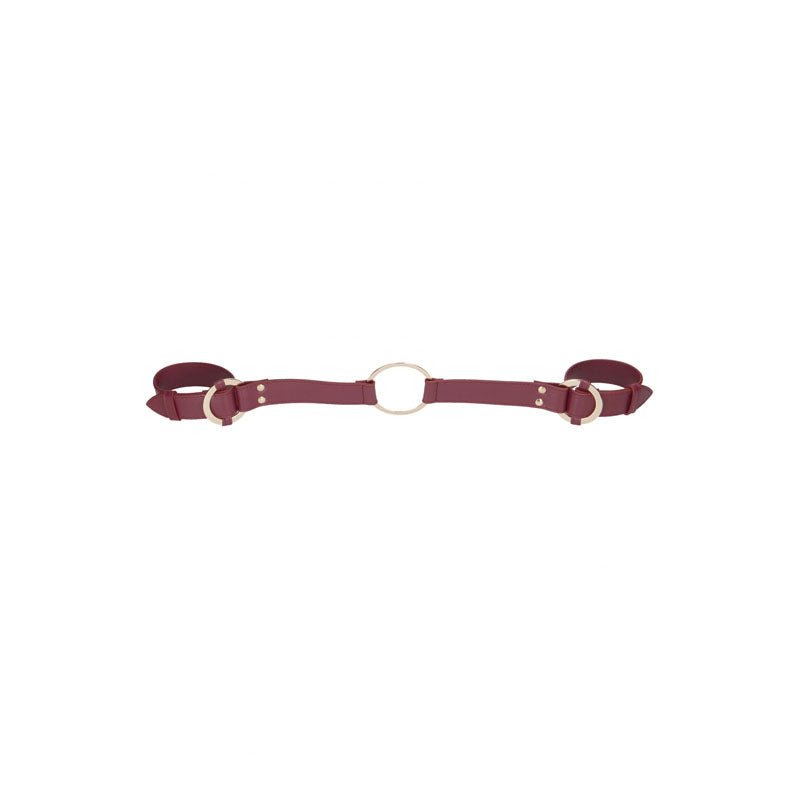 OUCH! Halo - Handcuff With Connector - Burgundy Restraint - silkandsin