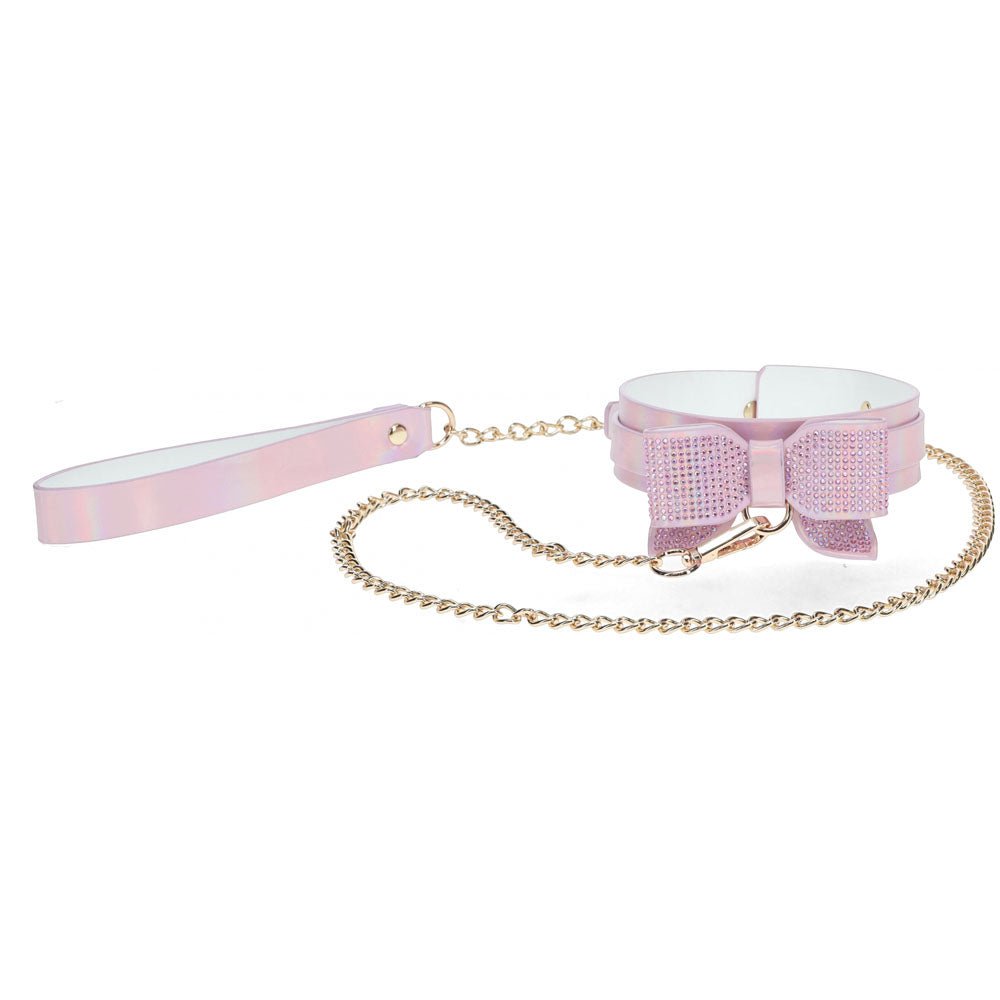OUCH! Paris Collection - Collar with Leash - Pink Restraint - silkandsin