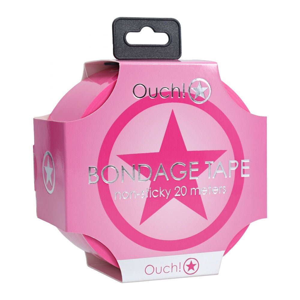 OUCH! PVC Non-Stick Tape - Pink - Pink Bondage Tape - 20 metre Length - Silk and Sin