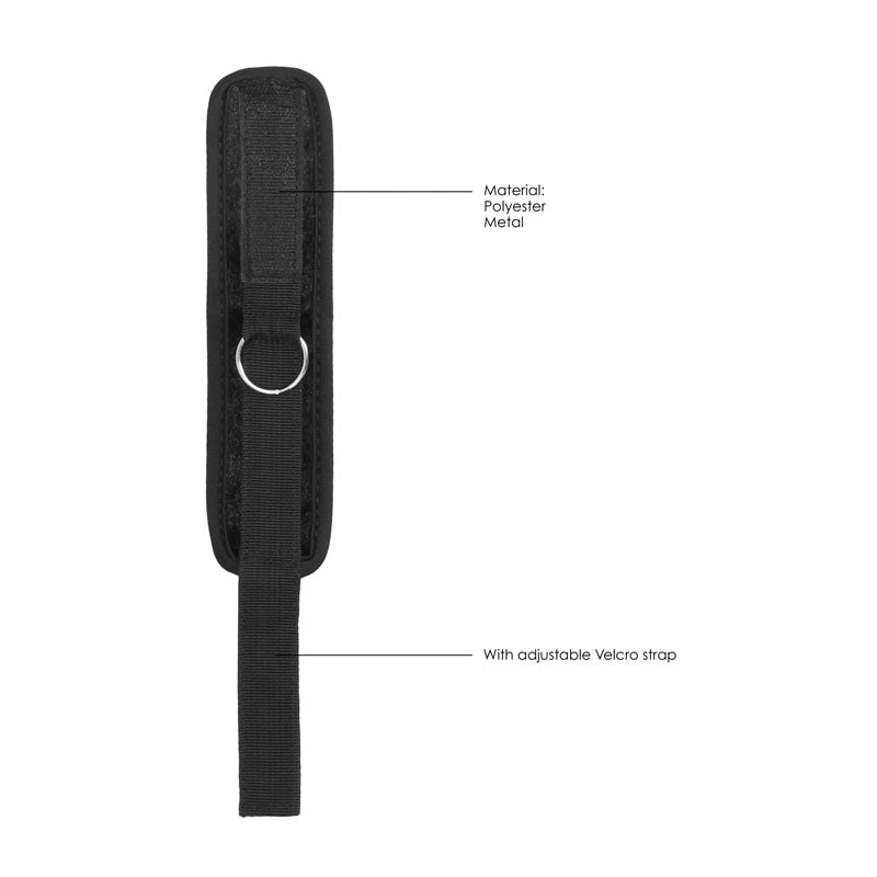 OUCH! Velvet & Velcro Adjustable Handcuffs - Black Restraints - Silk and Sin