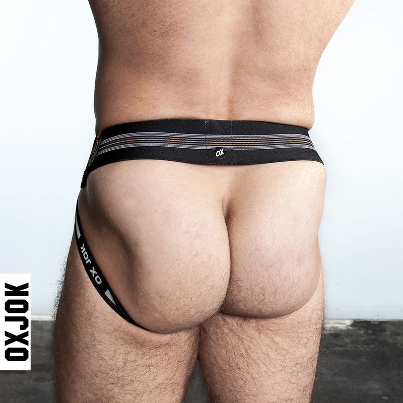 Oxballs Slingjock Upthrust Slider-Strap Jock Black Iron - Silk and Sin