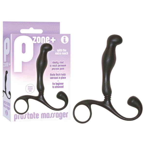 P-Zone + Prostate Massager - Black 10 cm Prostate Massager - Silk and Sin