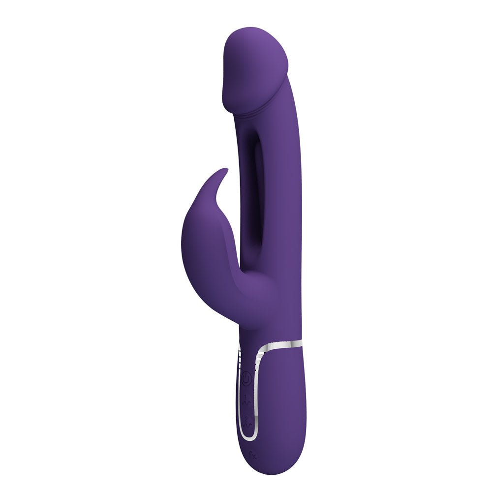 Party Up DAVID Swinging Vibe - Purple - Purple 23.2 cm USB Rechargeable Rabbit Vibrator with Flicking Arm - Silk and Sin