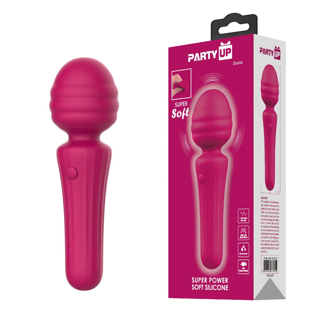 Party Up DUUNA - Pink - Pink 16.9 cm USB Rechargeable Massage Wand - Silk and Sin