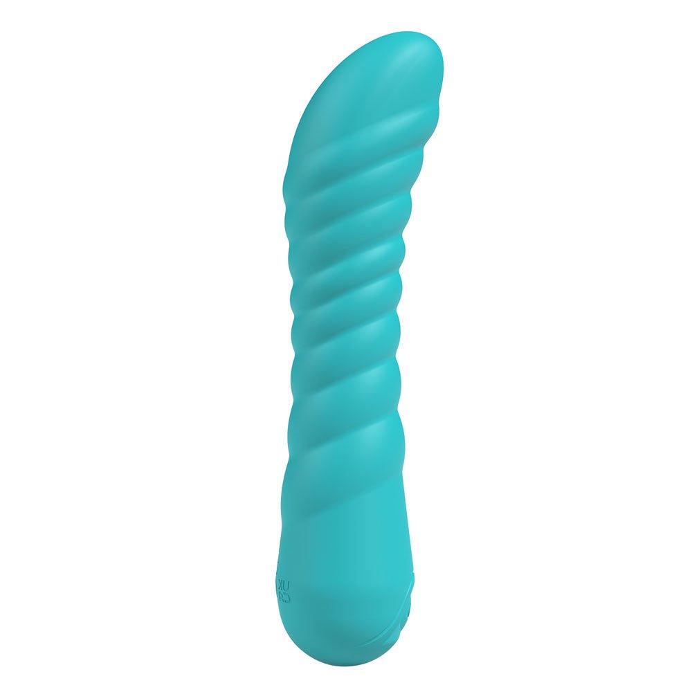 Party Up JAYLEI - Teal - Teal 14.6 cm USB Rechargeable Vibrator - Silk and Sin