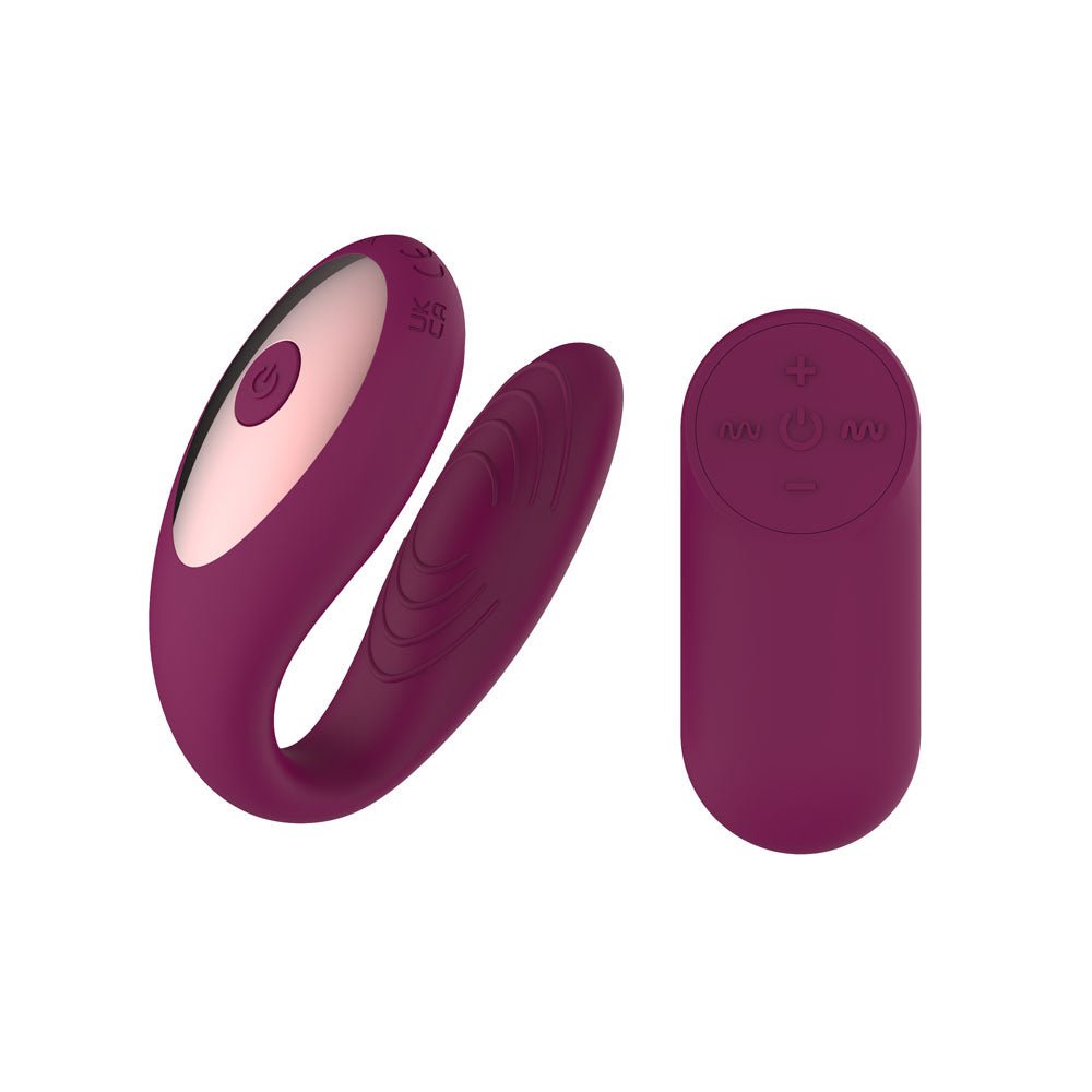 Passion Play Couple Vibe with Remote Controller - Purple USB Rechargeable Couples Vibrator with Wireless Remote - Silk and Sin