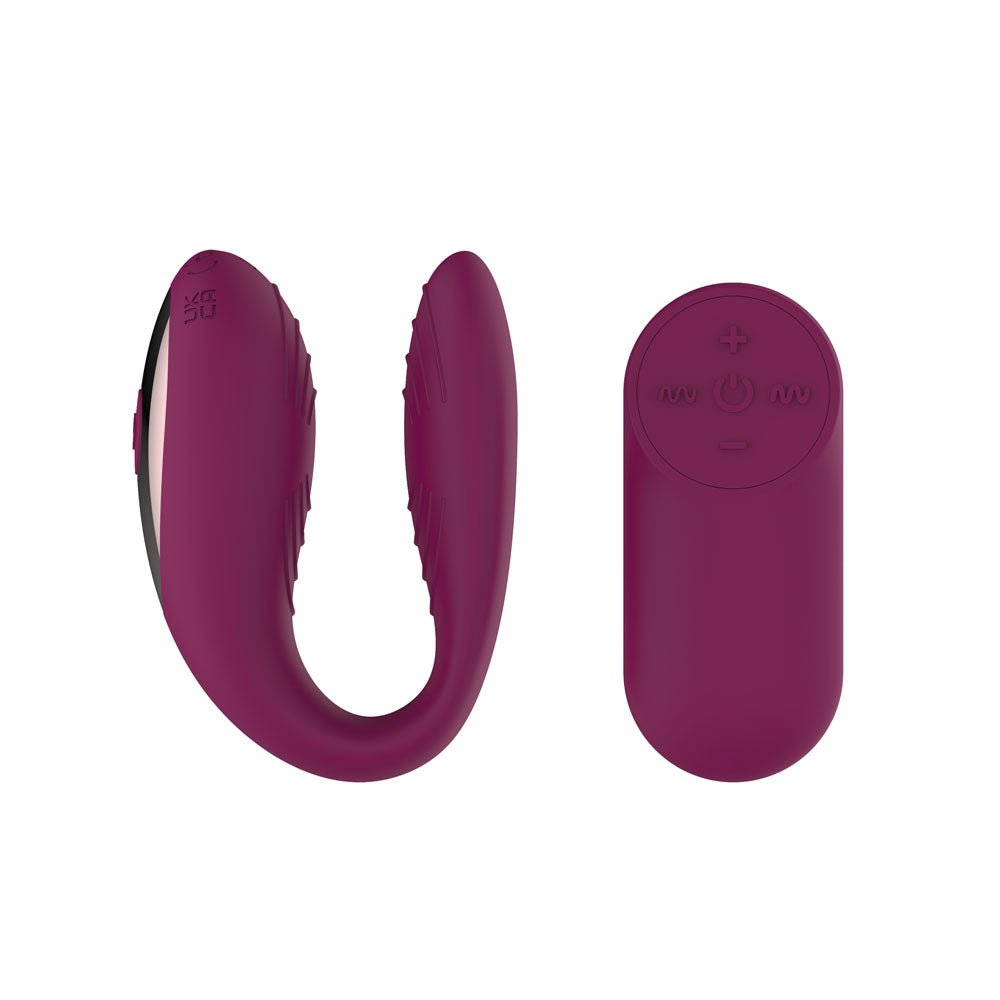 Passion Play Couple Vibe with Remote Controller - Purple USB Rechargeable Couples Vibrator with Wireless Remote - Silk and Sin
