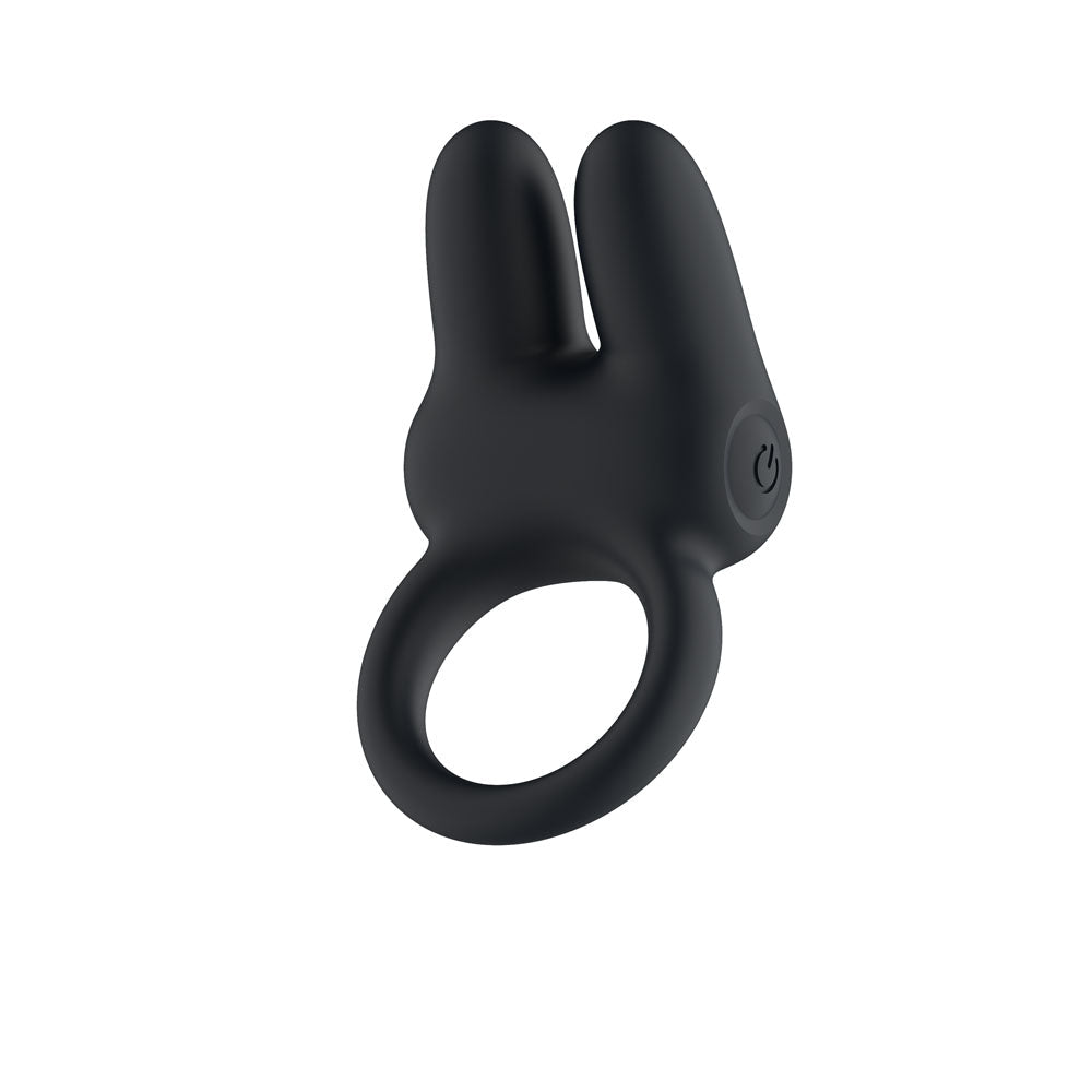 Passion Play Dual Motors Vibrating Cockring - Black USB Rechargeable Vibrating Cock Ring - Silk and Sin