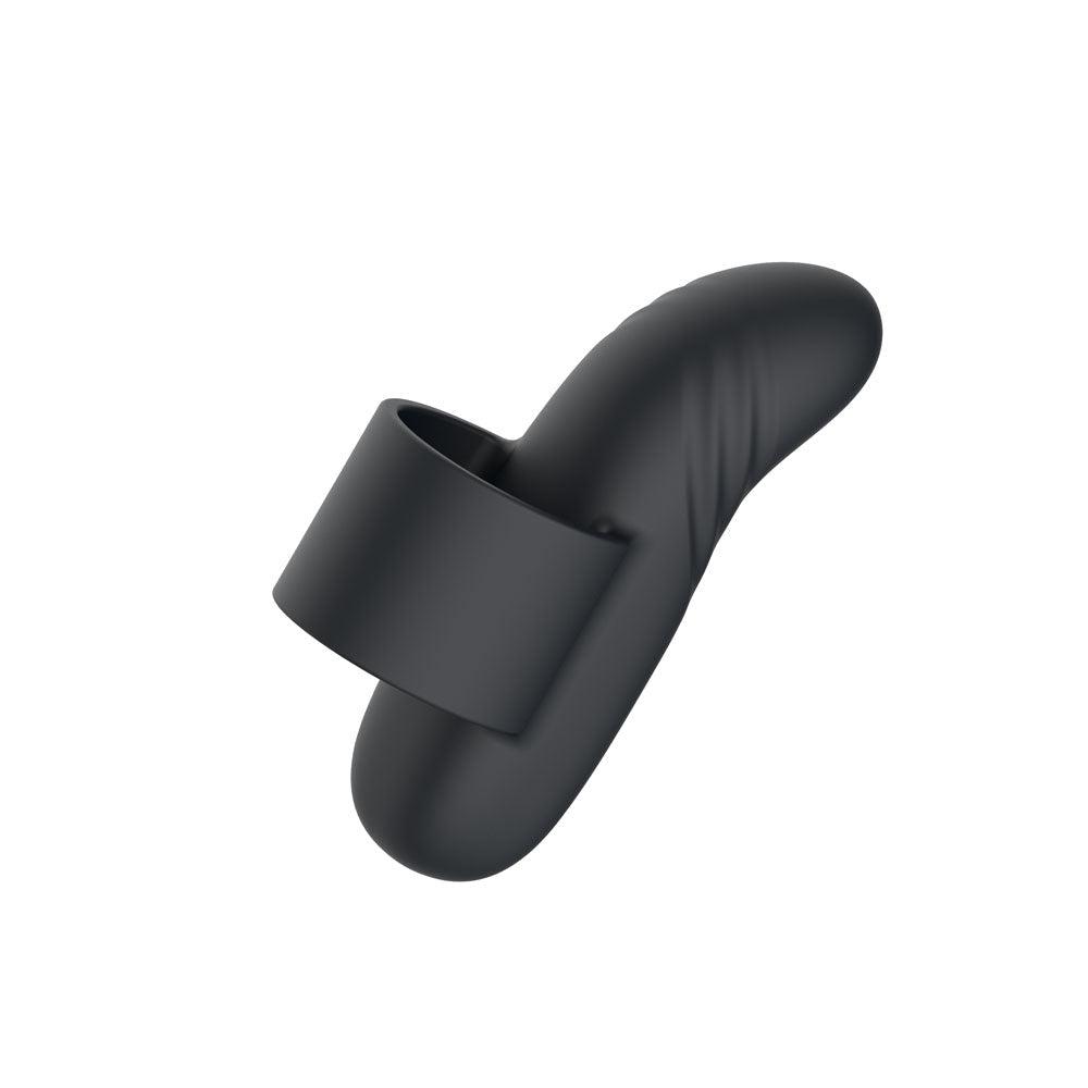 Passion Play Finger Vibe - Black USB Rechargeable Finger Stimulator - Silk and Sin