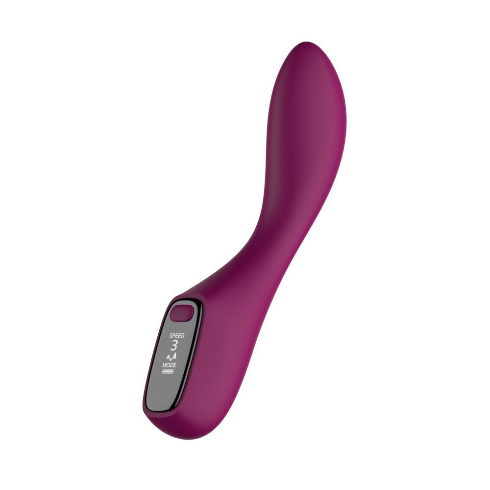 Passion Play G-Spot Vibrator with LED Screen - Purple 19.2 cm USB Rechargeable G-Spot Vibrator - Silk and Sin