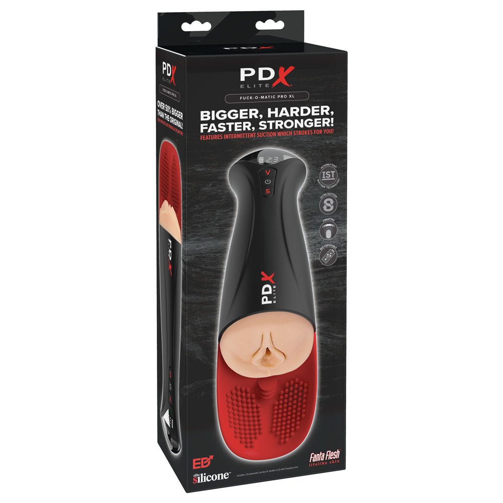 PDX Elite Fap - O - Matic Pro XL - Light - Flesh USB Rechargeable Auto Stroker - silkandsin