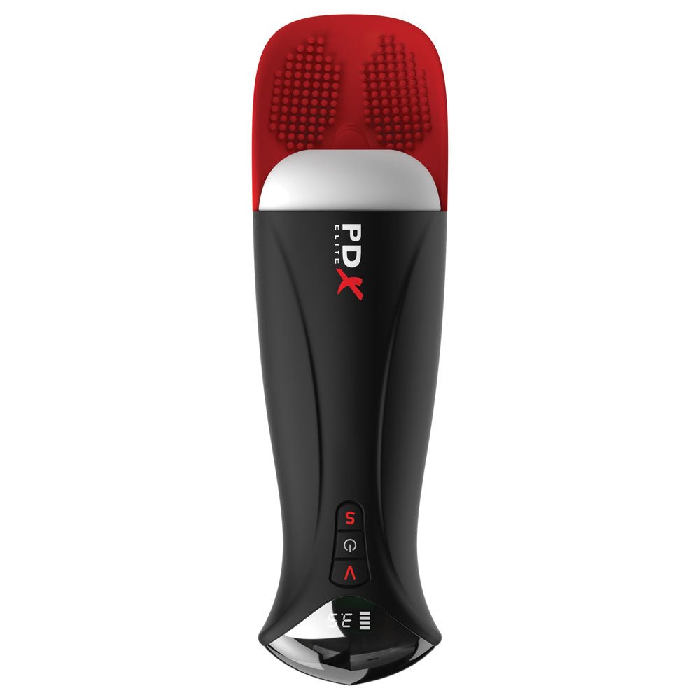 PDX Elite Fap - O - Matic Pro XL - White/Red - White USB Rechargeable Auto Stroker - silkandsin