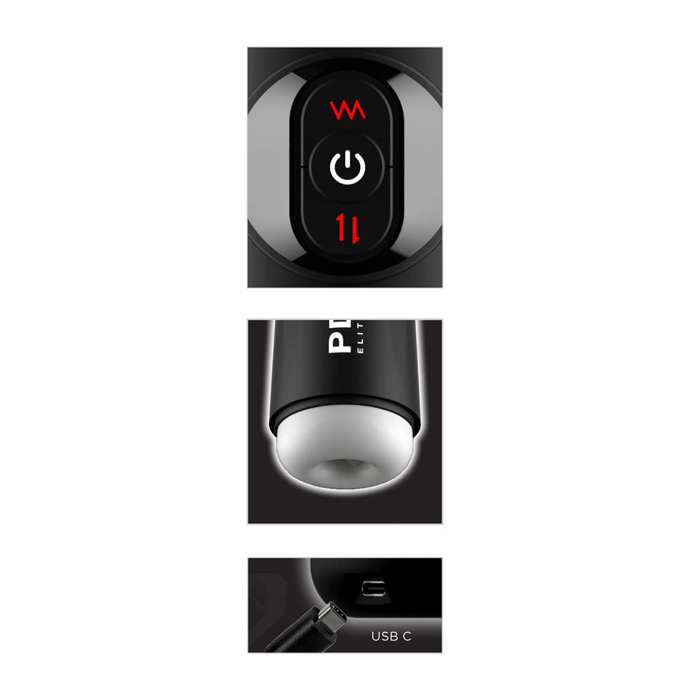 PDX Elite Moto Milker - USB Rechargeable Thrusting & Vibrating Auto Stroker - silkandsin
