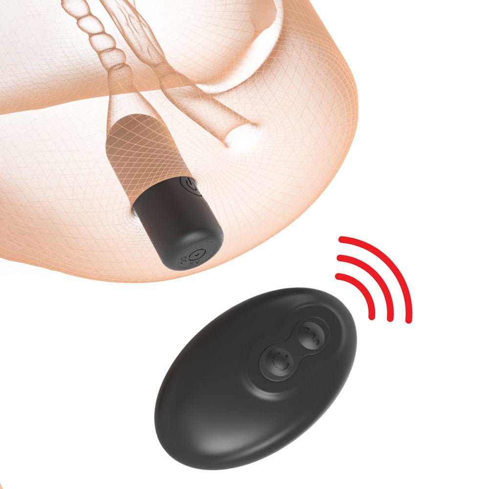 PDX Plus Double Pounder Vibrating Squeeze Stroker - Flesh - Flesh USB Rechargeable Vibrating Vagina Stroker - silkandsin