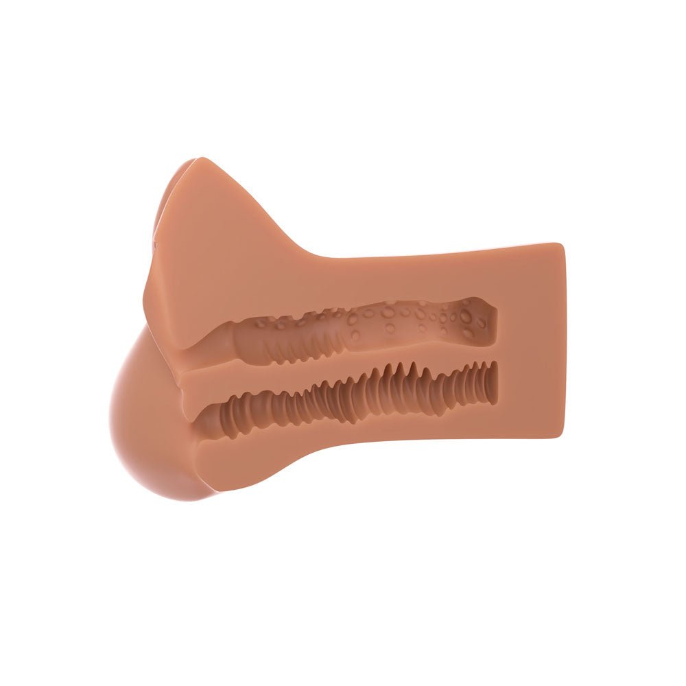 PDX Plus Pick Your Pleasure Stroker XL - Brown - Brown Vagina Stroker - silkandsin