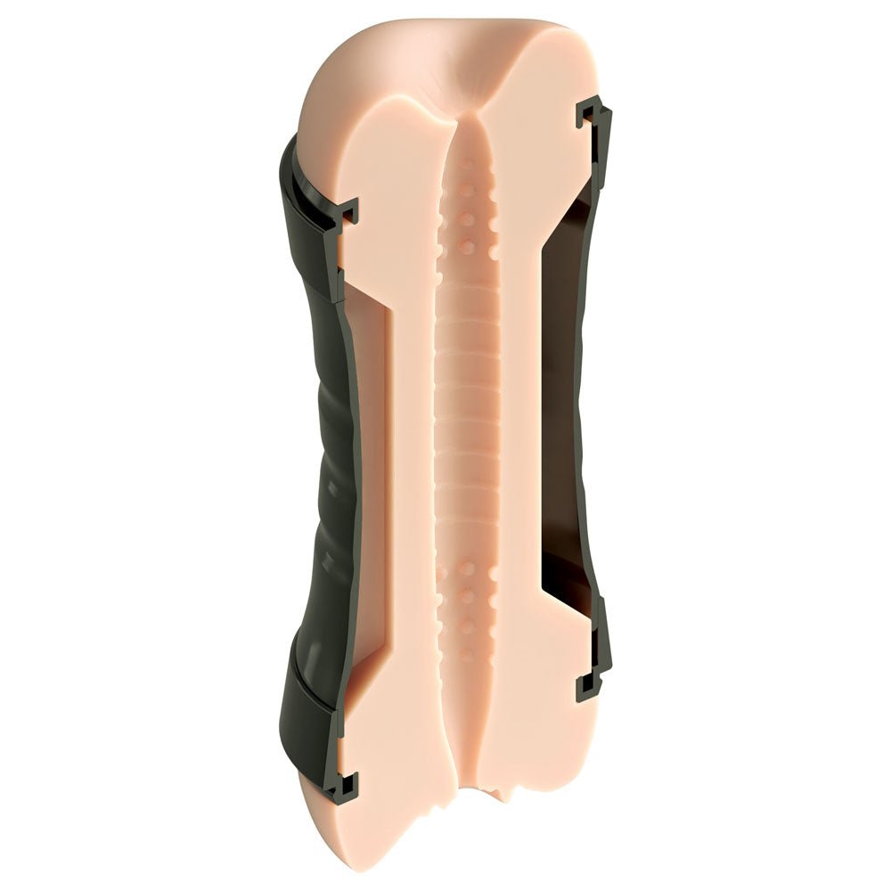 PDX Wet Pussies Super Flip - A - Pussy Over - Light - Flesh Dual Ended Stroker (Vagina & Ass) - silkandsin