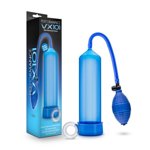 Performance VX101 Male Enhancement Pump - Blue Penis Pump - Silk and Sin