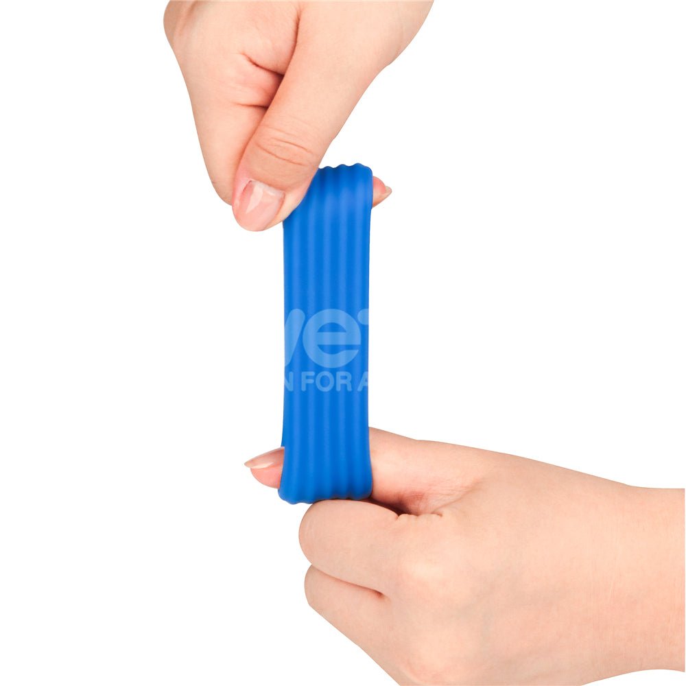 Pinnacle Pro Deep Rib Grip - Blue Cock Ring - Silk and Sin