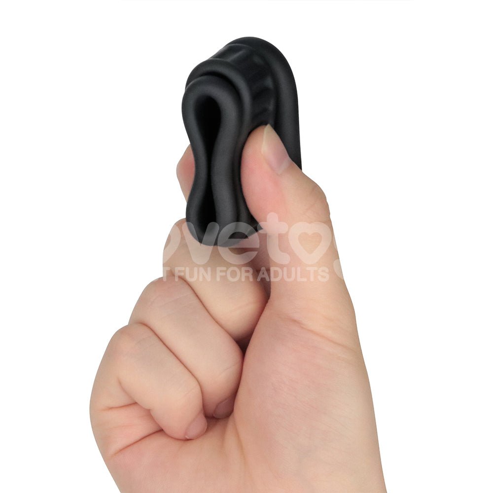 Pinnacle Pro Twin Grip Enhancer - Black Cock & Balls Ring - Silk and Sin