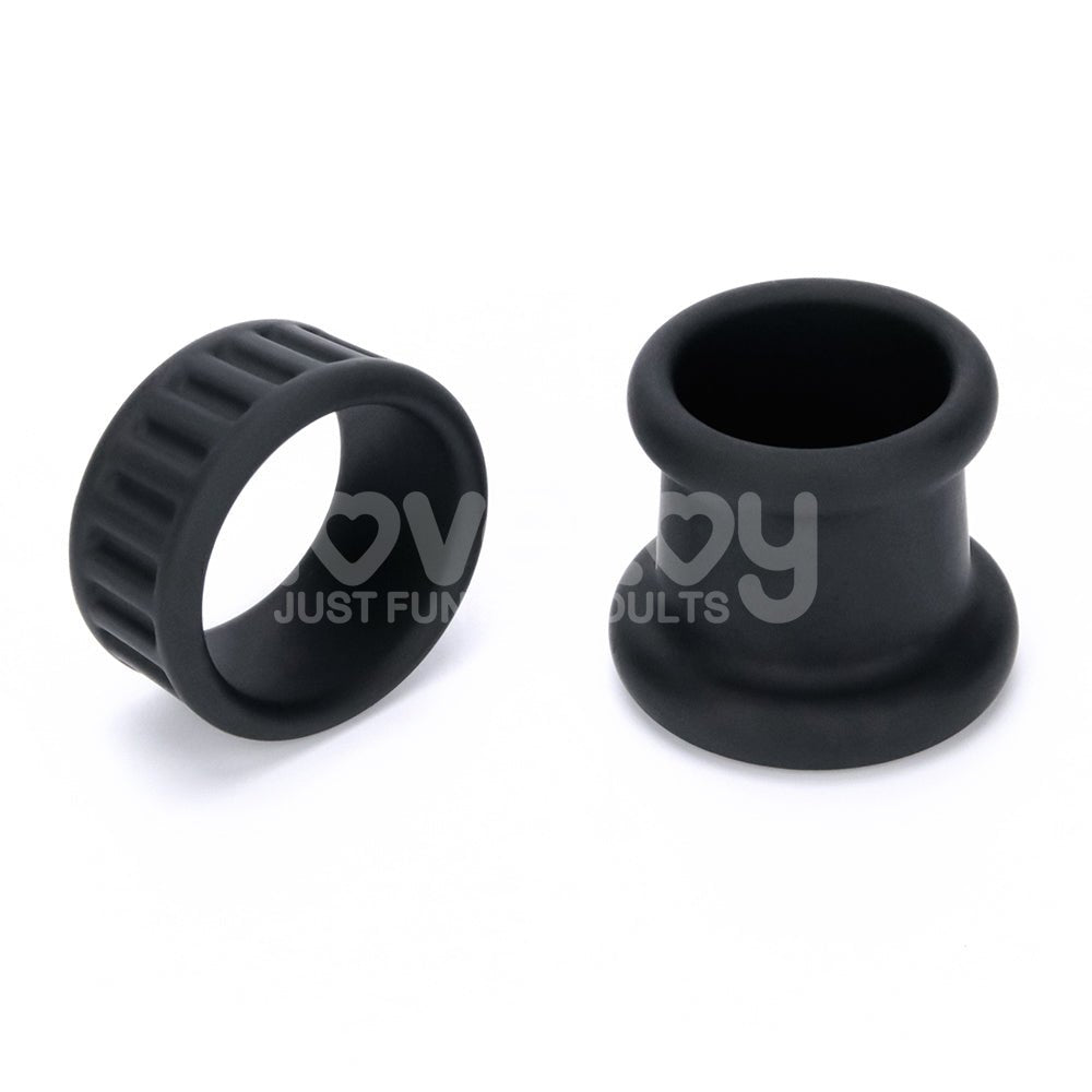 Pinnacle Pro Twin Grip Enhancer - Black Cock & Balls Ring - Silk and Sin