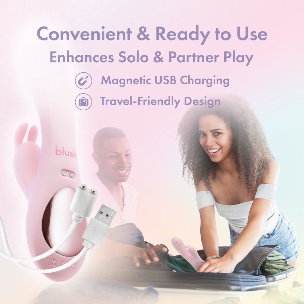 Play With Me - Fairy Flutter - Pink 19.7 cm USB Rechargeable Rabbit Vibrator - Silk and Sin