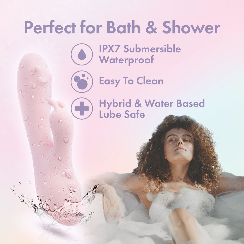 Play With Me - Fairy Flutter - Pink 19.7 cm USB Rechargeable Rabbit Vibrator - Silk and Sin