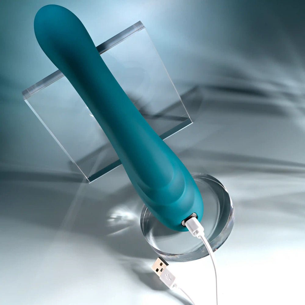 Playboy Pleasure AURELIE - Green 22.7 cm USB Rechargeable Vibrator with Internal Flicker - silkandsin