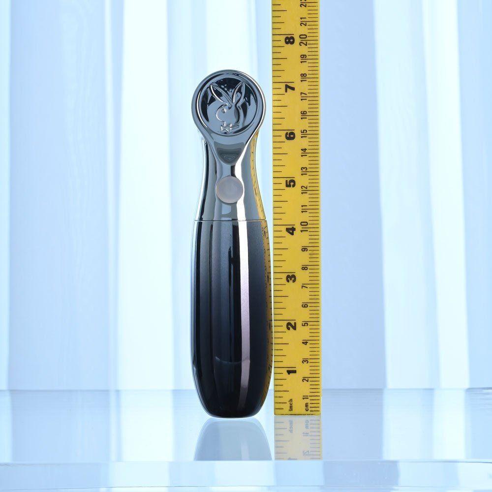 Playboy Pleasure BON VOYAGE - Black/Chrome 18.7 cm USB - C Rechargeable Tapping Vibrator - silkandsin