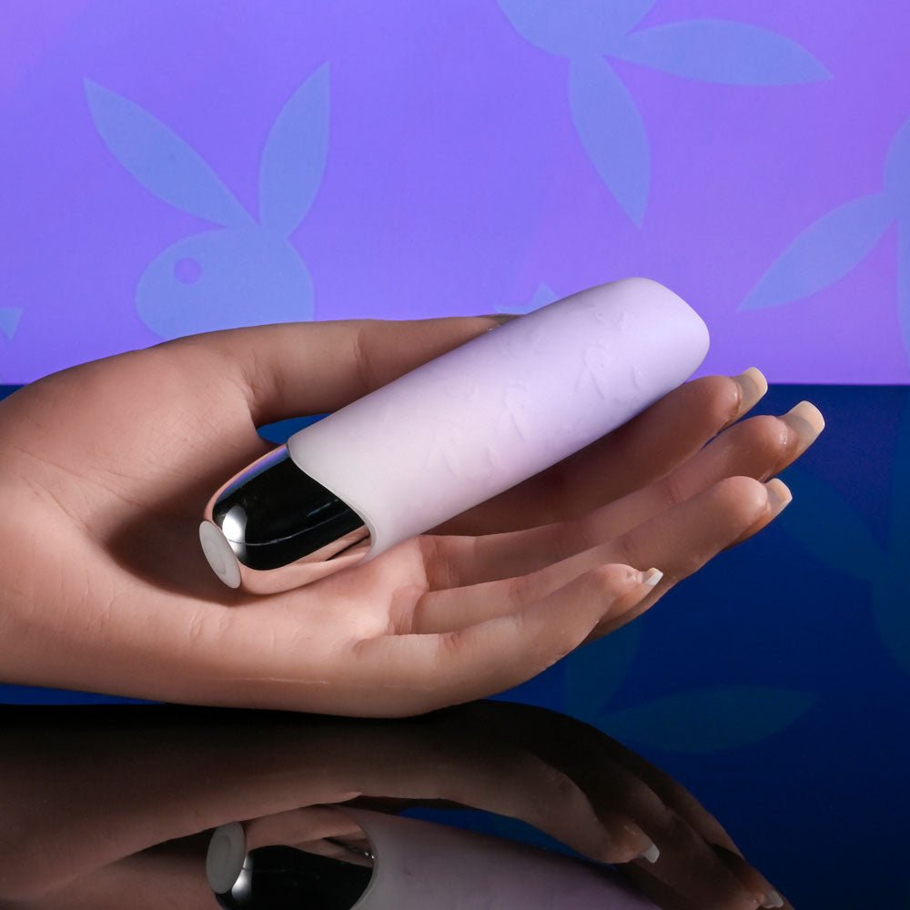 Playboy Pleasure BUNNY BUNCH - Pearl 11.3 cm USB Rechargeable Bullet - silkandsin