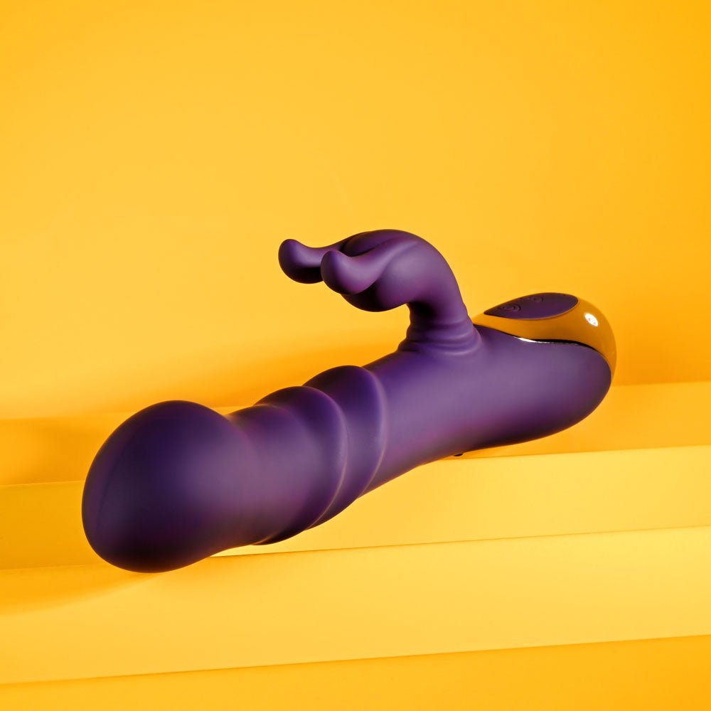 Playboy Pleasure BUNNY PUNCH - Purple 24.4 cm USB Rechargeable Twirling Rabbit Vibrator - silkandsin