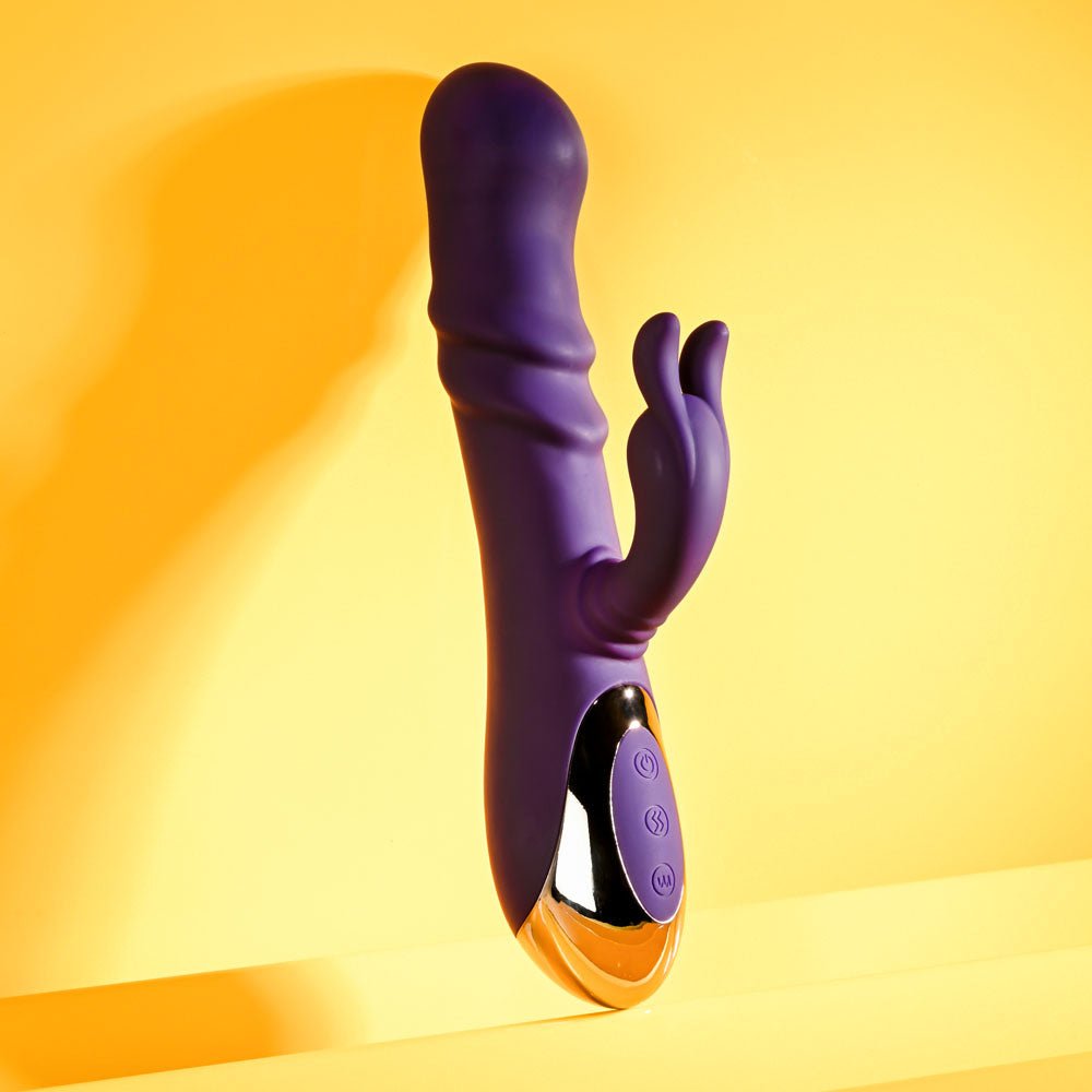 Playboy Pleasure BUNNY PUNCH - Purple 24.4 cm USB Rechargeable Twirling Rabbit Vibrator - silkandsin