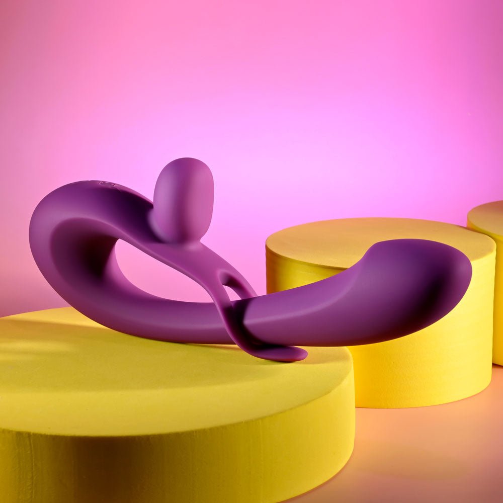 Playboy Pleasure CHA CHA SLIDE - Purple 20 cm USB Rechargeable Rabbit Vibrator - silkandsin