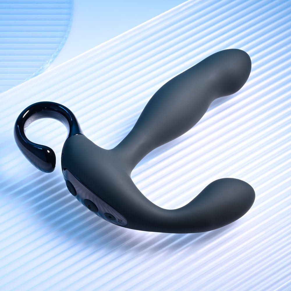 Playboy Pleasure COME HITHER - Black 13.2 cm USB Rechargeable Vibrating Prostate Massager with Wireless Remote Control - silkandsin