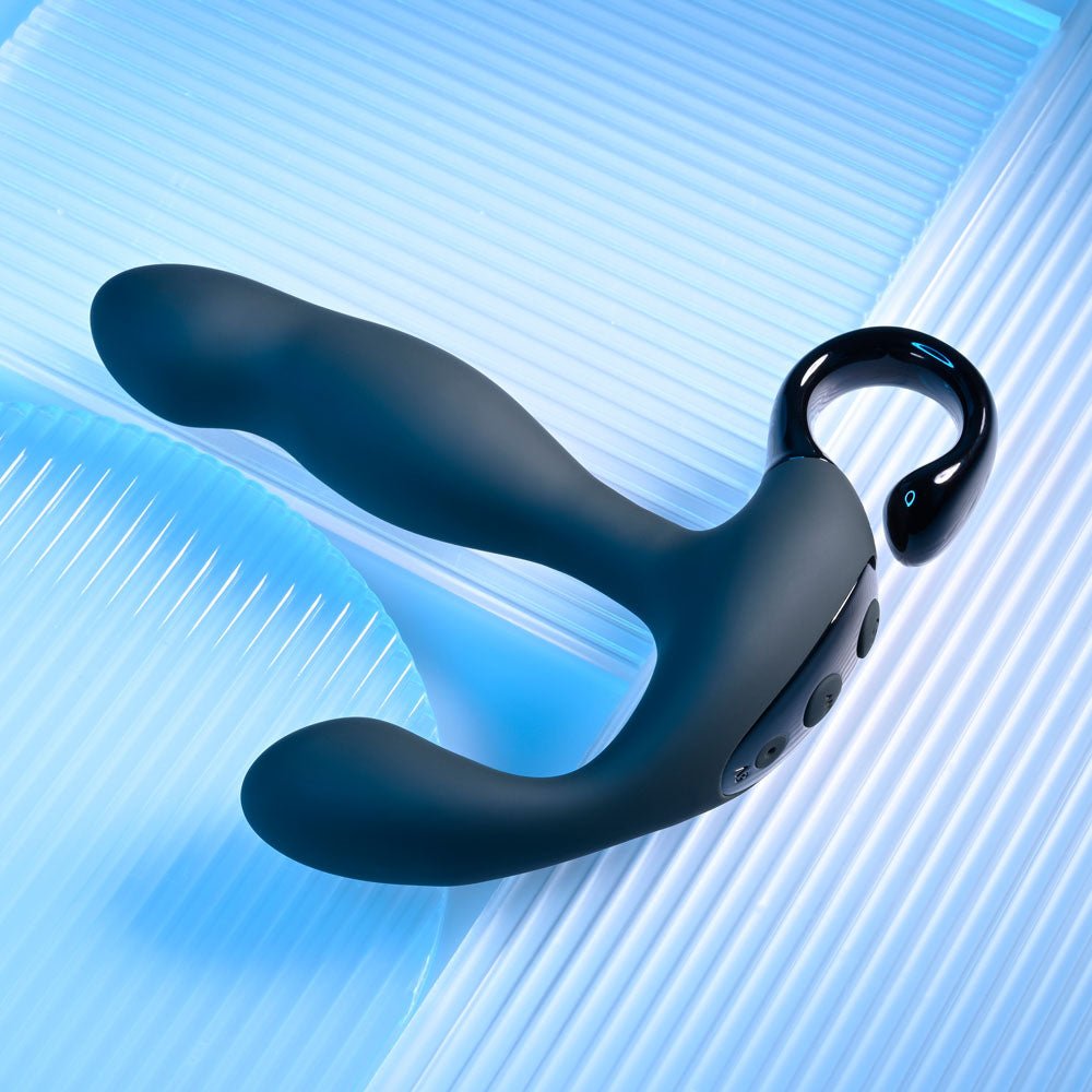 Playboy Pleasure COME HITHER - Black 13.2 cm USB Rechargeable Vibrating Prostate Massager with Wireless Remote Control - silkandsin
