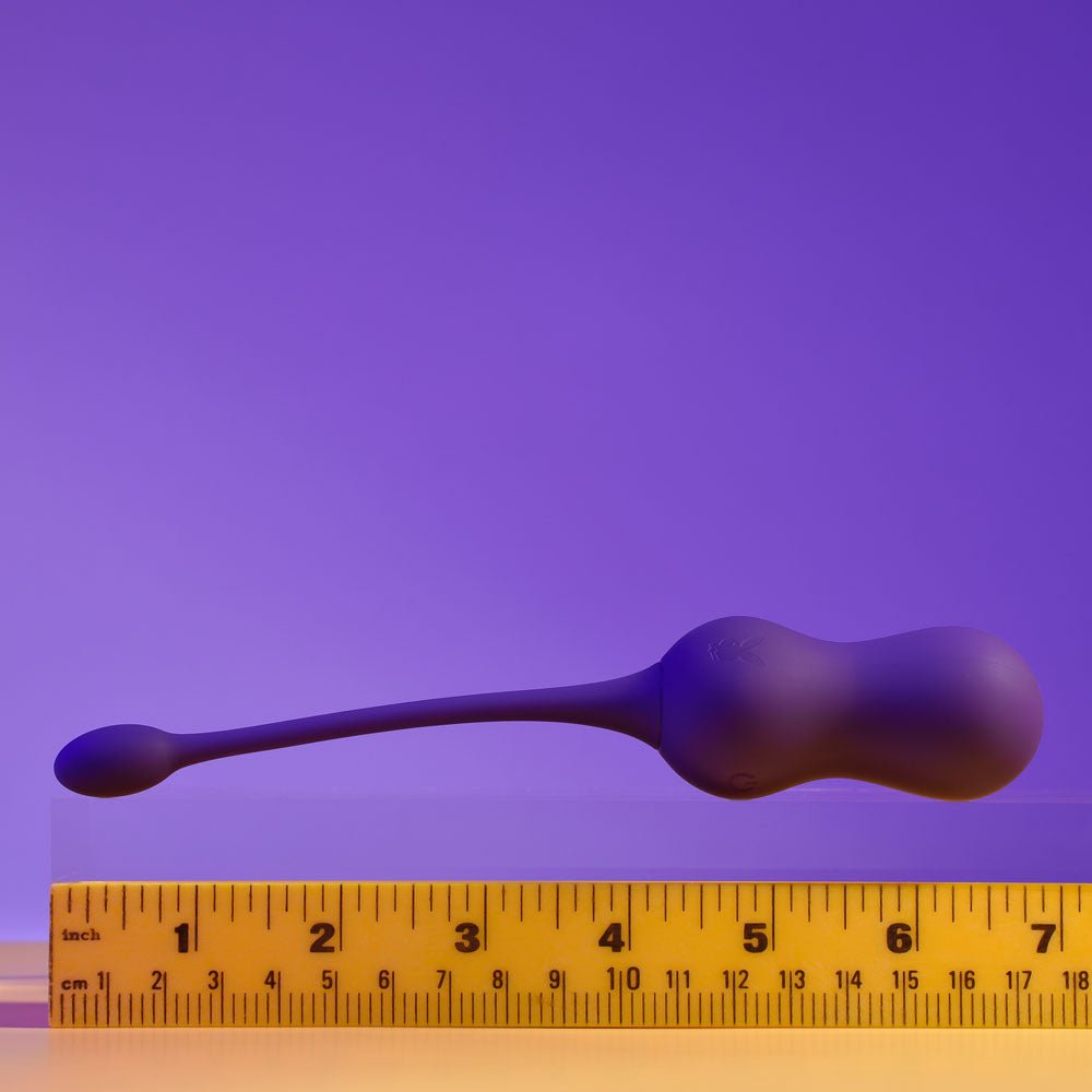 Playboy Pleasure DOUBLE TIME - Purple USB Rechargeable Vibrating Kegel Balls - silkandsin