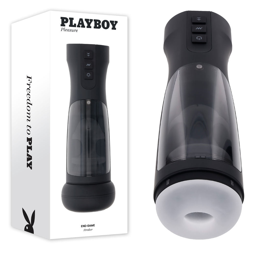 Playboy Pleasure END GAME - USB Rechargeable Vibrating & Self Sanitising Stroker - silkandsin