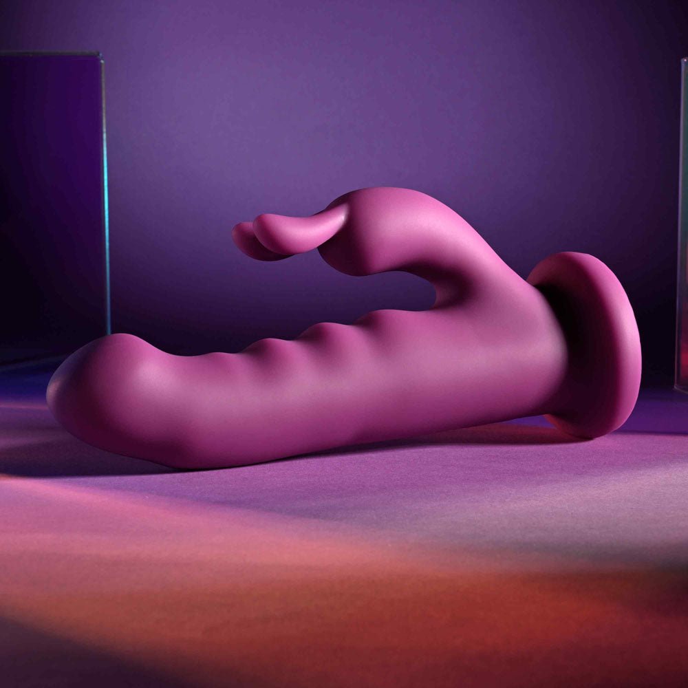 Playboy Pleasure FLUFFLE - Purple 19.7 cm USB Rechargeable Rabbit Vibrator - silkandsin