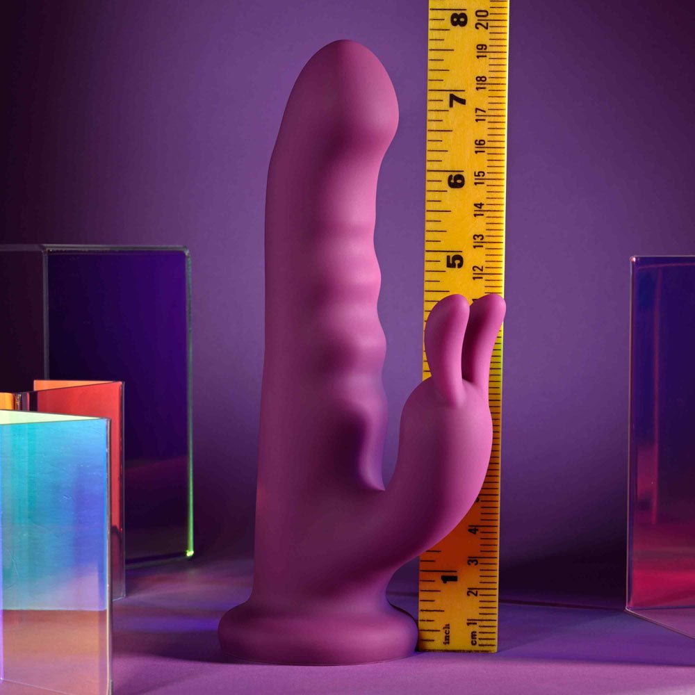 Playboy Pleasure FLUFFLE - Purple 19.7 cm USB Rechargeable Rabbit Vibrator - silkandsin