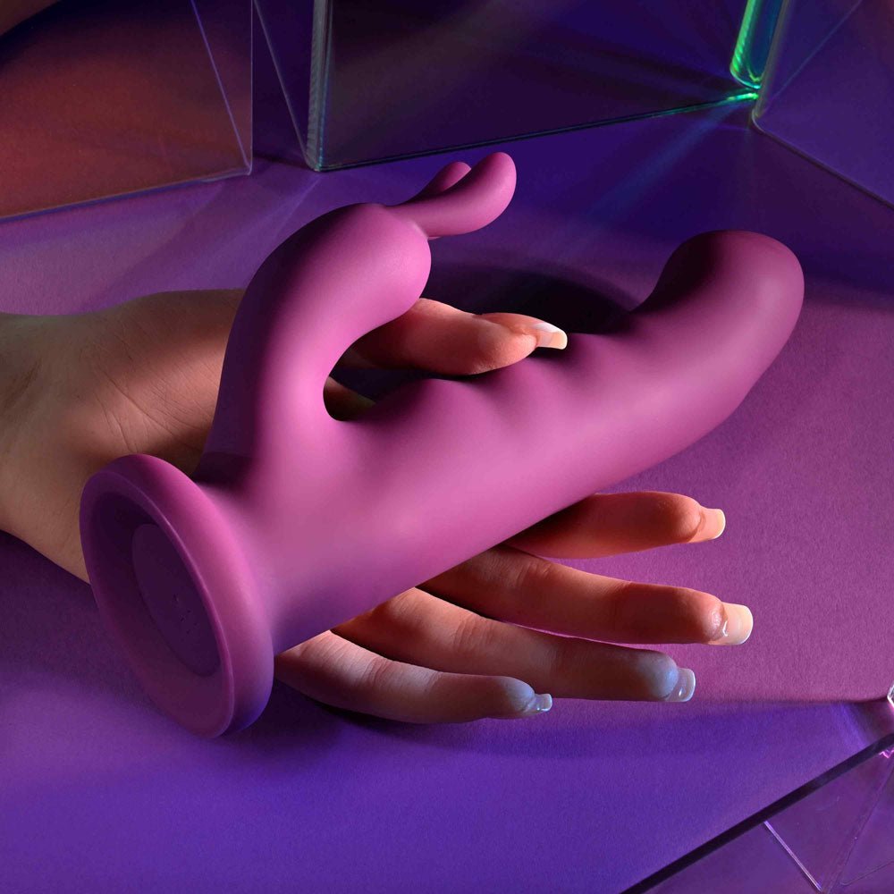 Playboy Pleasure FLUFFLE - Purple 19.7 cm USB Rechargeable Rabbit Vibrator - silkandsin