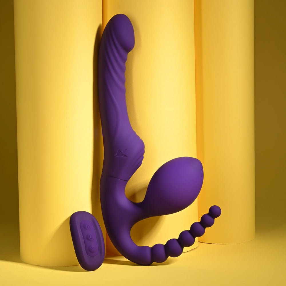 Playboy Pleasure HUG IT OUT - Purple 29 cm USB Rechargeable Strapless Strap - On - silkandsin