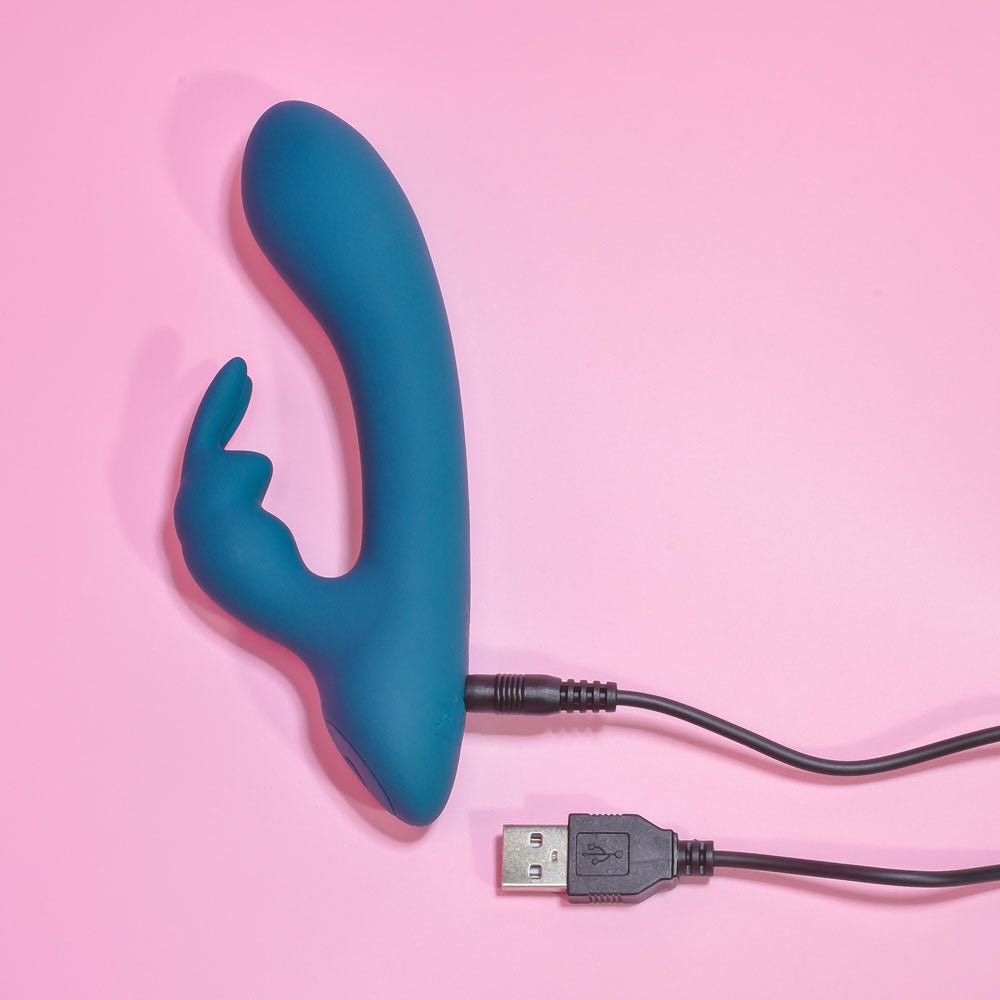 Playboy Pleasure LIL RABBIT - Deep Teal 14.6 cm USB Rechargeable Rabbit Vibrator - silkandsin