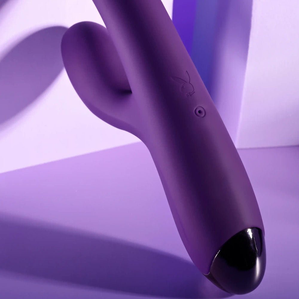 Playboy Pleasure NEW CRUSH - Purple 20.6 cm USB Rechargeable Rabbit Vibrator - silkandsin