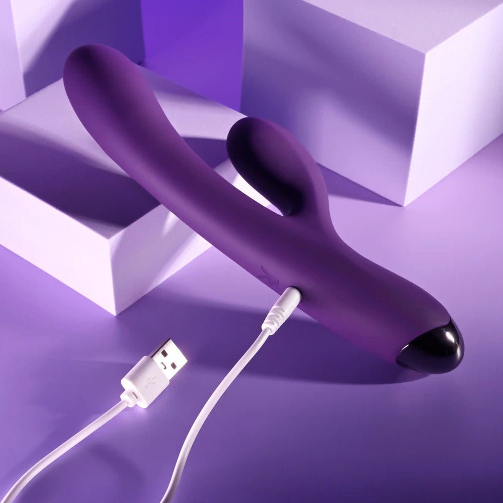 Playboy Pleasure NEW CRUSH - Purple 20.6 cm USB Rechargeable Rabbit Vibrator - silkandsin