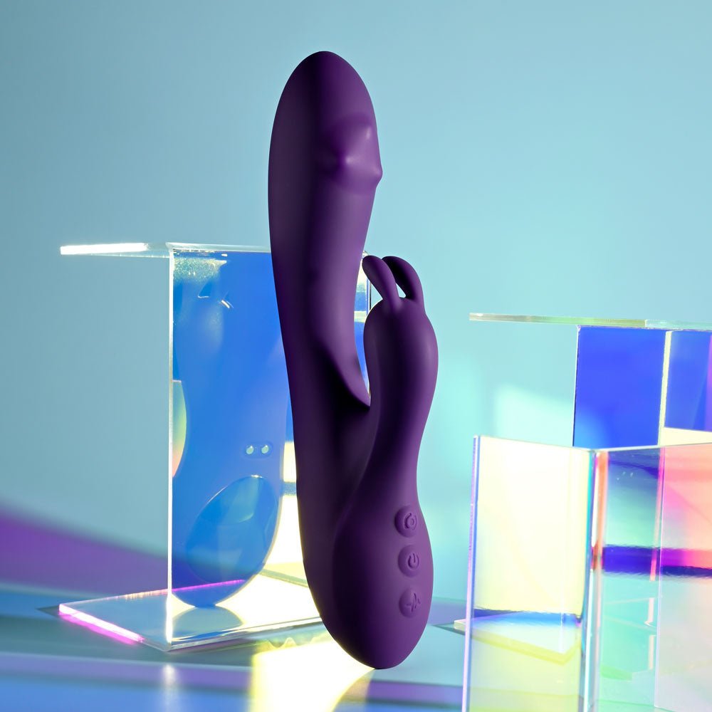 Playboy Pleasure ON REPEAT - Purple 19.7 cm USB Rechargeable Rabbit Vibrator - silkandsin