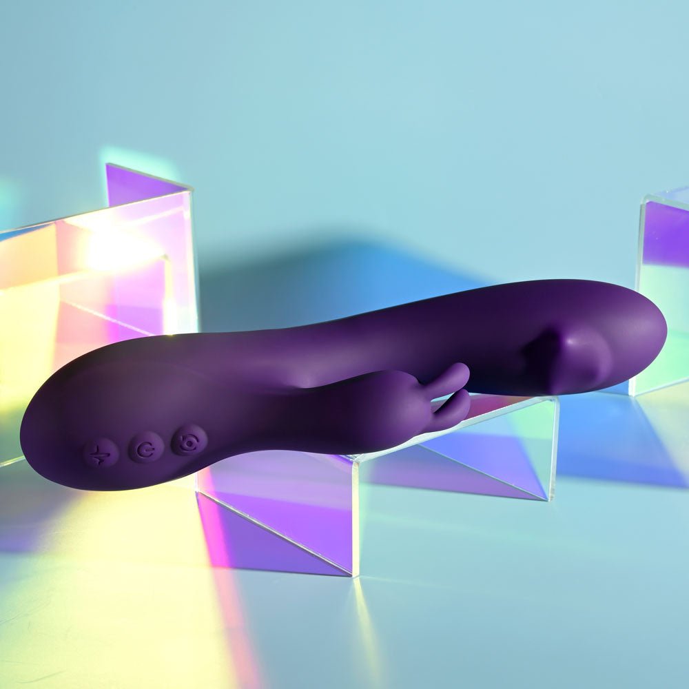 Playboy Pleasure ON REPEAT - Purple 19.7 cm USB Rechargeable Rabbit Vibrator - silkandsin