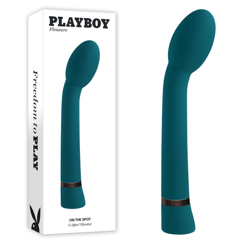 Playboy Pleasure ON THE SPOT - Blue 21.6 cm USB Rechargeable G - Spot Vibrator - silkandsin